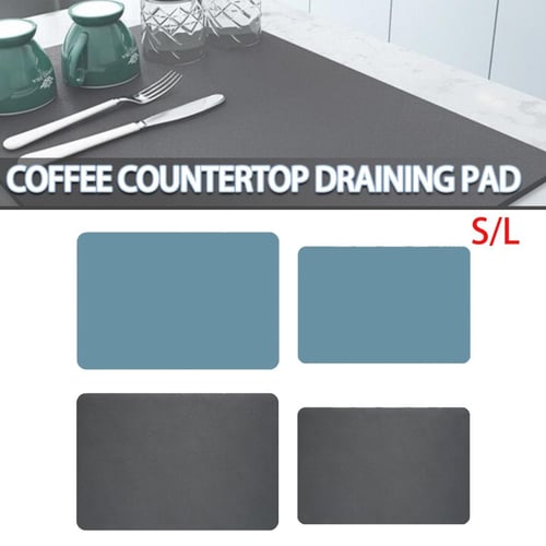 Cheap 61x40CM Dish Drying Mat Foldable Large Non-Slip Silicone Dishwasher  Safe Multifunctional Coffee Maker Counter Draining Pad