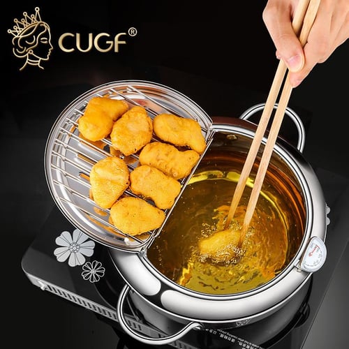 Deep Fryer Pot Deep Fryer with Basket Japanese Oil Saving