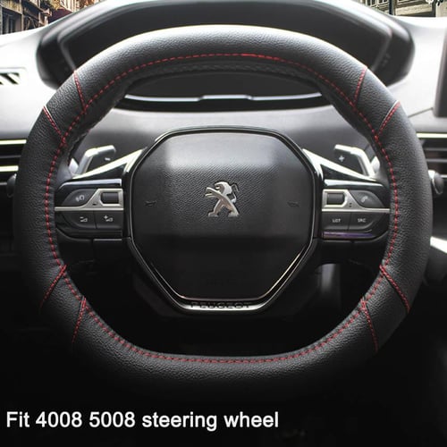 Car-styling Perforated Microfiber Leather DIY Hand-stitched Steering Wheel  Cover Trim For Peugeot 307 CC 407 SW 2004 - 2009