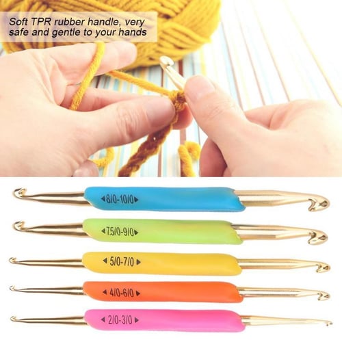 10pcs 0.5mm-2.75mm Small Lace Crochet Hooks Set Knitting Needles,TPR Soft  Rubber Handle,Ergonomic Grip Tools for Handcraft : : Home