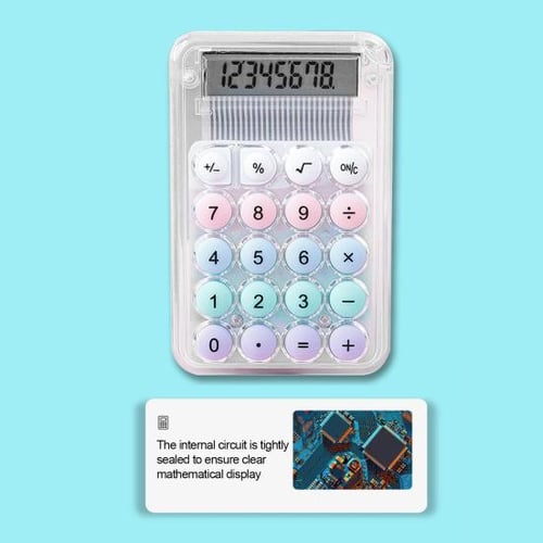 School Supplies Deals！Mini Calculator Pocket Size,8-Digits LCD Large  Display Screen Basic Calculator for Students,Candy Color Portable Desktop
