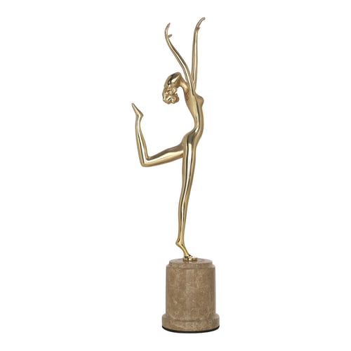 Vintage Abstract Art Mid Century Ballerina Sculpture Brass Dancer Statue  Dancing