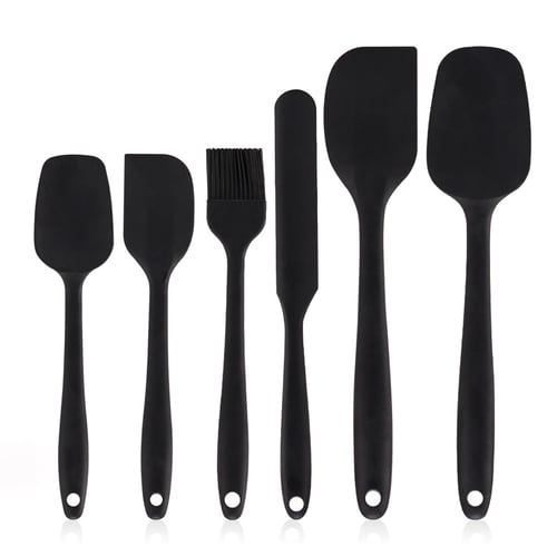  High Heat Resistant Silicone Scraper Spoon Commercial Spatula  for Cooking, Rubber Spatula Set of 2 (9.5''): Home & Kitchen
