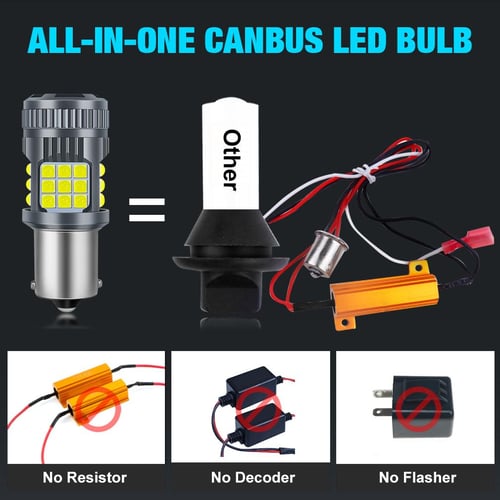 2pcs LED Brake Light Blub Lamp W21/5W 7443 T20 Canbus Error Free