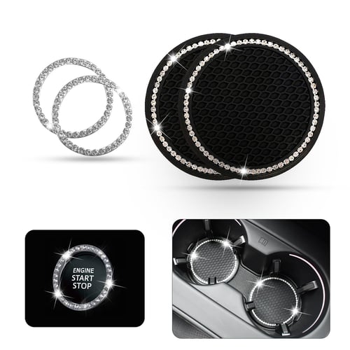 Cup Holder Coasters for Car, Car Push Start Button Bling ring Universal  Vehicle Car Accessories 2.75 inch Silicone Anti Slip Crystal Rhinestone -  buy Cup Holder Coasters for Car, Car Push Start