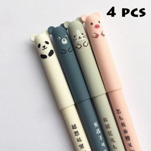 Colorful Cats Design 0 38mm Gel Pens Black Ink Pen Pack of 6 Pcs