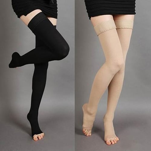 Unisex Knee-High Compression Stockings Varicose Veins Open Toe
