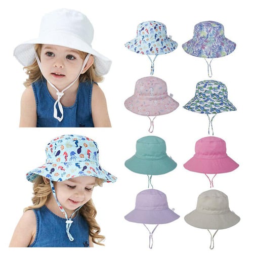 SPF 50+ Baby Sun Hat Adjustable Summer Baby Cap Boys Travel Beach