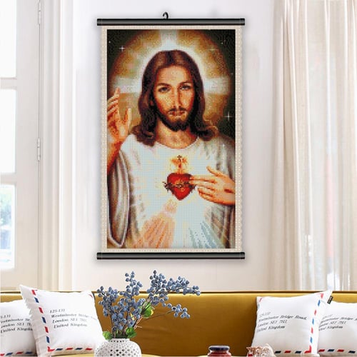 Full Square or Round Diamond Embroidery Jesus Sacred Heart 5D DIY