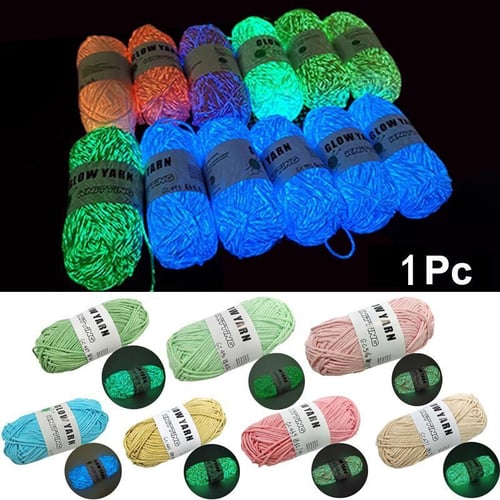 1pc Luminous Glow In The Dark Yarn For Crochet Knitting, Suitable