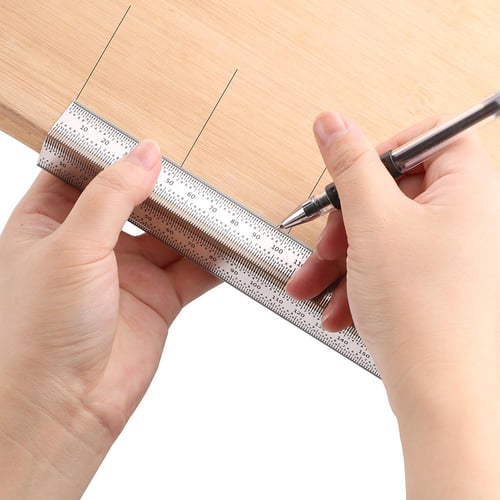 High-precision Scale Ruler T-type Hole Ruler Stainless Woodworking