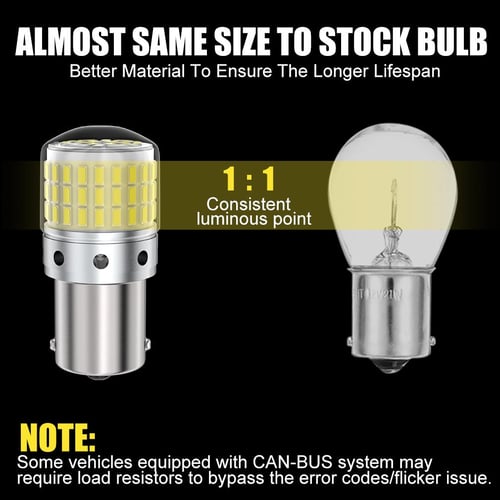 Cheap 2PC 1156 BA15S P21W BAU15S PY21W T20 7440 W21W 3157 1157 P21/5W  W21/5W LED Bulbs 144 SMD led CanBus Lamp For Turn Signal Light