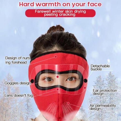 Unisex Winter Warm Mask Face Shield Cycling Caps for Outdoor Fishing  Breathable Mask with HD Anti