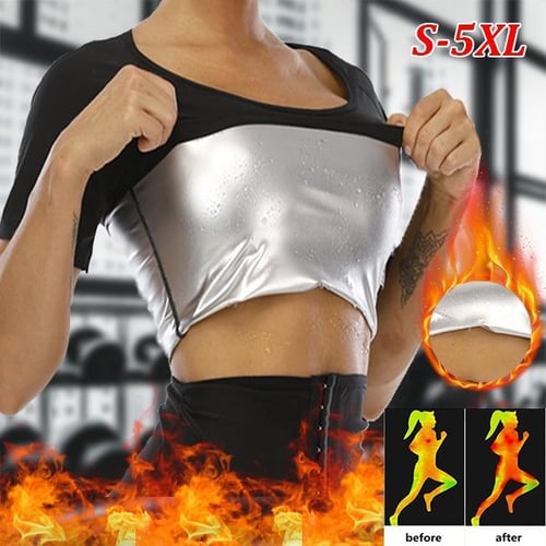 Women's Sweat Sauna Vest Shapewear Silver Coated Thermal Shirt