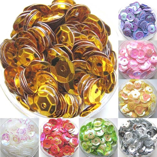 400pcs 6mm PVC Flat Round loose Sequins with 1 side hole
