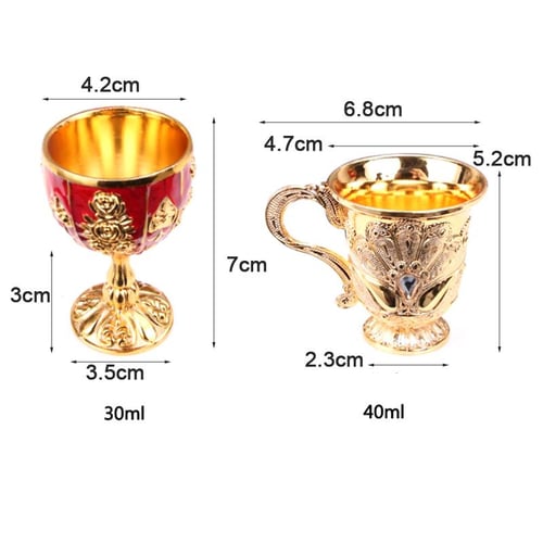 30ml Metal Wine Glasses Retro Wine Cup Goblet Vintage European