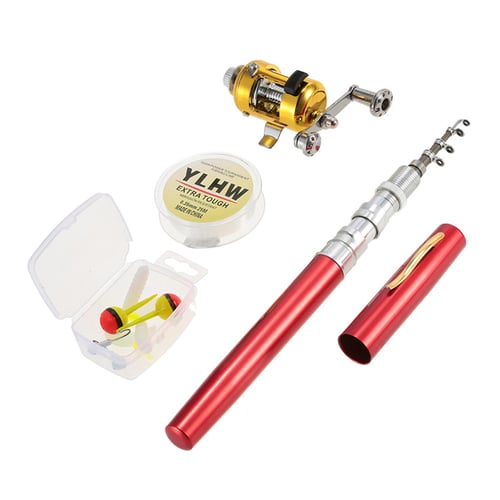 Pocket Collapsible Fishing Rod Reel Combo Mini Pen Fishing Pole Kit  Telescopic Fishing Rod Spinning Reel Combo Kit 