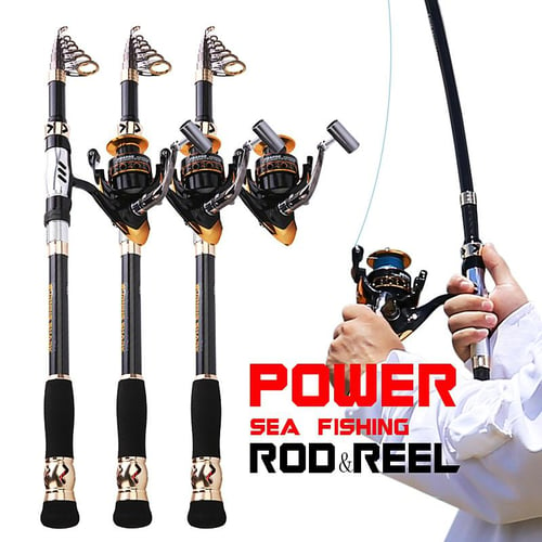 Spinning Rod and Reel Combo Travel Freshwater Saltwater Fishing