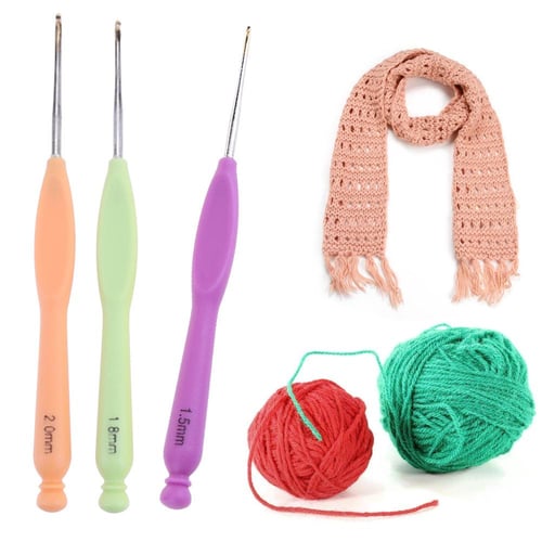 9PCS Pink Crochet Hooks for Arthritic Hands, Ergonomic Crochet Hook Set,  2mm-6mm Soft Handle Smooth Knitting Needles DIY Weave Yarn Hand Knit Kit  Tool