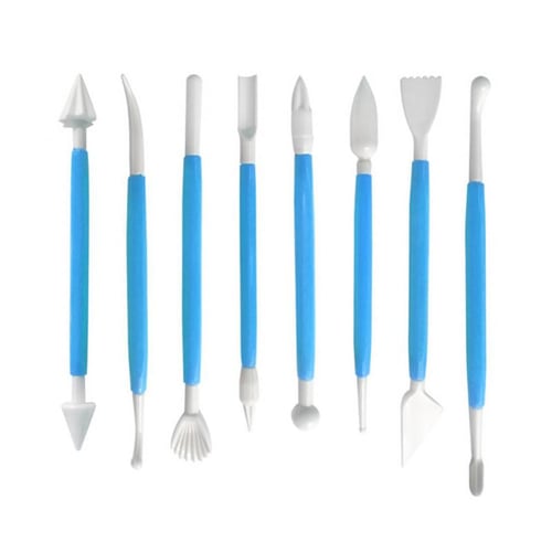 Clay Modeling and Sculpting Tool Set | Fondant Cake Decoration Tools (Set  of 8pcs with Double End)