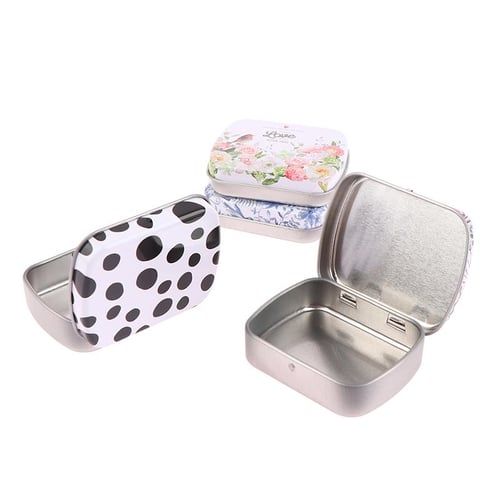 Mini Skater Small Metal Portable Storage Box Mini Rectangle Empty