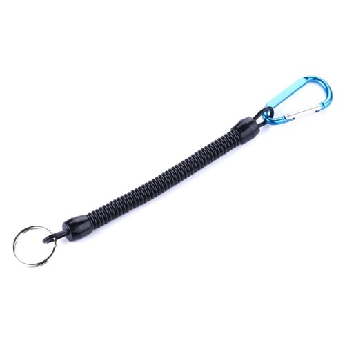 Retractable Spring Elastic Rope Security Gear Key Chain Holder Coil  Carabiner Rope Tool Safety Belt Clip Hook Fishing Lanyards