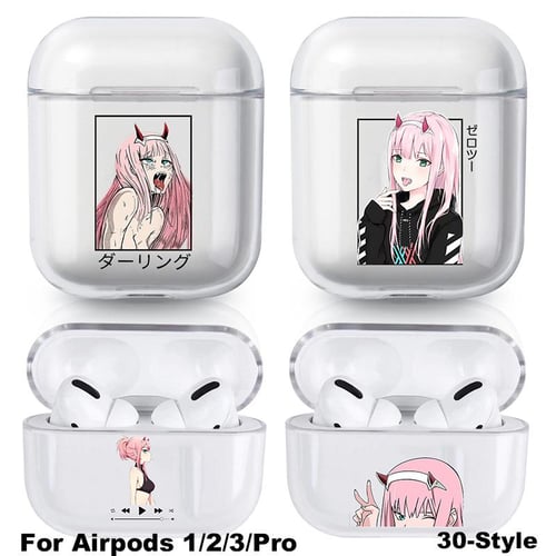 Cheap Anime DARLING In The FRANXX Zero Two Airpods Case for AirPods 3 2 1  Pro Black Earphone Box Cute Cartoon Girl Cover