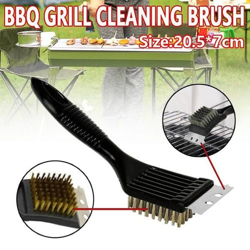 1pc Stainless Steel Non-stick Barbecue Grill BBQ Brush Clean Tool