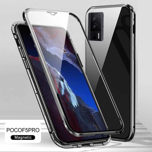 For Xiaomi Poco X5 Pro 5G Metal Magnetic Phone Case Privacy Screen  Protector