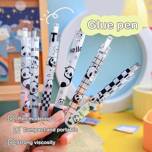 Jelly Color Fast Dry Cute Glue Stick Pen Shape Solid Color Glue