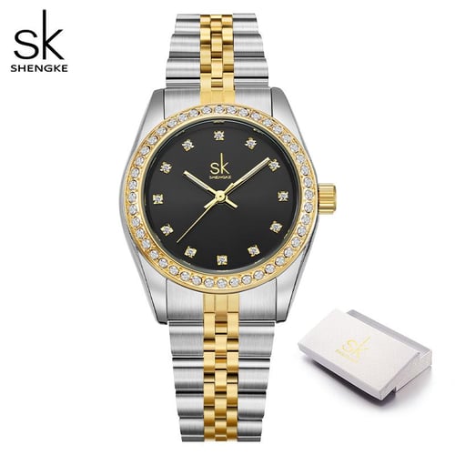 SHENGKE Women Watches Leather Band Luxury Quartz Watches Girls Ladies  Wristwatch Relogio Feminino, 0039 White, Quartz Watches : : Fashion