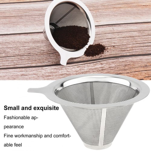 1pc Stainless Steel Dripper With Base, Pour-Over Coffee Filter Coffee Pour  Over Coffee Dripper Maker Reusable Filter Metal Cone Cup Filter Tools, Kitc