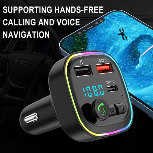 Car Bluetooth 5.0 Wireless Handsfree Car FM Transmitter Receiver