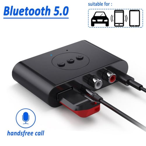 Cheap Bluetooth Aux Adapter Dongle USB To 3.5mm Jack Car Audio Aux Bluetooth  5.0 Handsfree Kit For Car Receiver BT transmitter