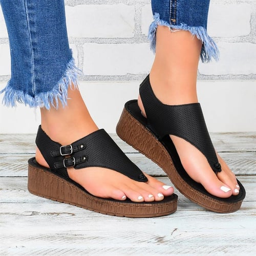 2020 Fashion Women Shoes Girls Sandals Wedge Large Size Summer Wedge Heels  with PU for Lady Shoes - China Casual Shoes and Footwear price