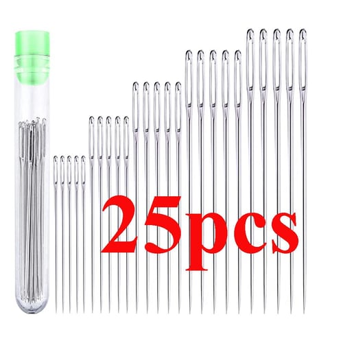 25 Pcs Large Eye Sharp Sewing Needles - Stainless Steel Hand