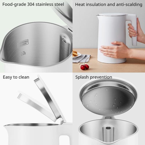 1.7L Fast Electric Kettle Auto Shut-Off Water Boiler Safe ABS+ Stainless  Steel