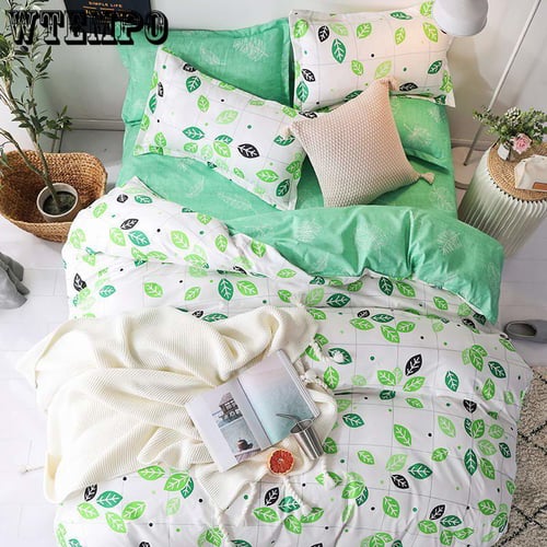 New Brand 4pcs Fashion Elegant Flower Print Breathable Bedclothes