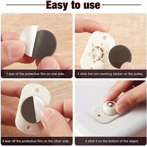 4 Pieces, Single, Black)self Adhesive Mini Caster Wheels, Appliance Wheels  Swivel Stainless Paste Universal Wheel, 360 Degree Rotation Sticky Pulley