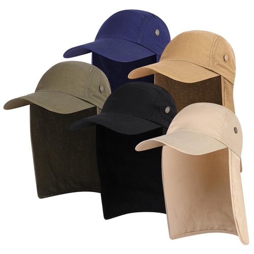 LCZTN UPF 50+ Sun Protection Cap Wide Brim Fishing Hat with Face & Neck Flap