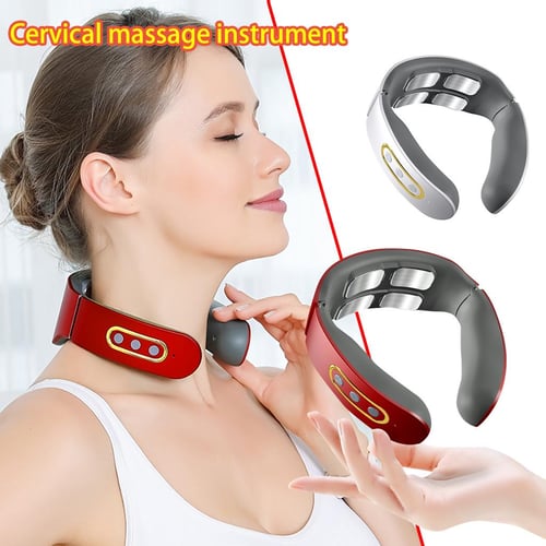 4 Heads Smart Neck Massager, Smart Neck Massager with Heat for Neck Pain  Relief, Wireless Neck and Shoulder Massager for Neck Relaxation,  Rechargeable Lymphatic Massager 