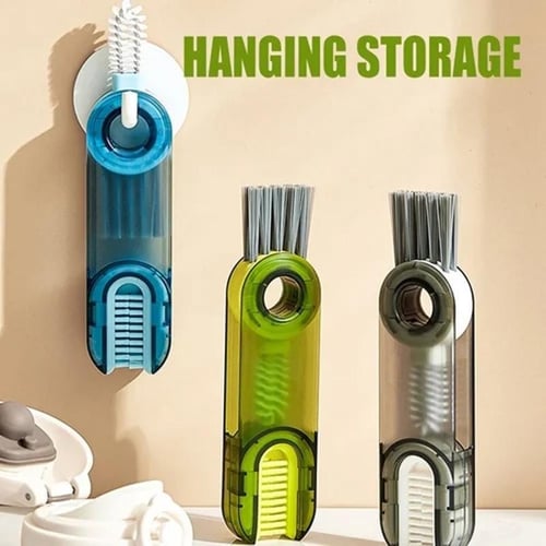 1pc PP Gap Cleaning Brush, Minimalist Yellow Long Handle Gap Brush For Home