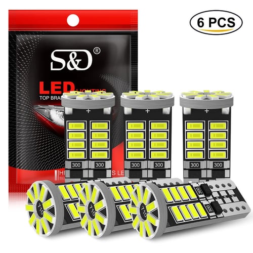 6Pcs W5W T10 LED Canbus Car Interior Side Lights No Error Auto Dome Door Lamp  194 3014 25SMD 5W5 12V Reading Bulb 6000K White - buy 6Pcs W5W T10 LED  Canbus Car