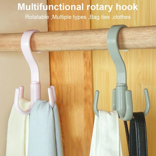 Stainless Steel Rotatable Rack Hook, Hanging Belt Hanger, 8-claw