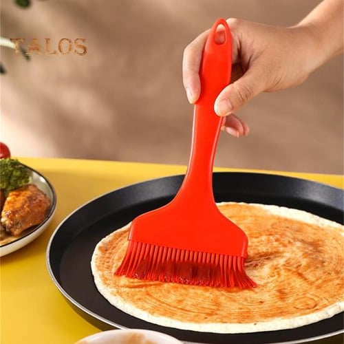 2pcs Silicone Integrated Baking & Bbq Brush With Cleaning Brush, Basting Brush  Set