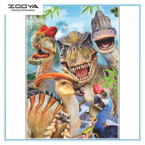 Dinosaurs 5D Diamond Painting Kits Full Square/Round Diamond Mosaic Animals  Rhinestone Embroidery DIY Home Decor