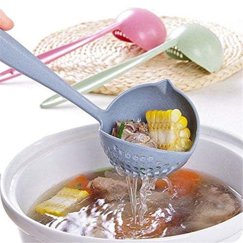 1pc Stainless Steel Hot Pot Ladle Thickened Long Handle Soup Spoon With  Hook