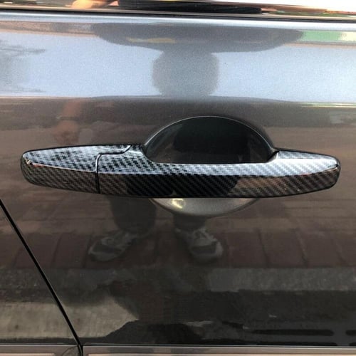 Carbon Fiber / Chrome Exterior Car Door Handle Bowl Cover Decor