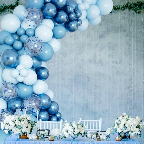 Navy Blue Beige Balloons Arch Garland Baby Shower Kids Birthday Wedding  Baptism