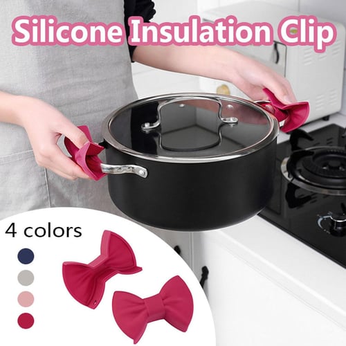 1 Pair Silicone Insulated Pot Ear Clips Grip Silicone Pot Holder Sleeve Pot  Glove Pan Handle